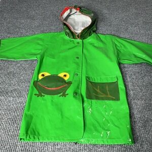 Kidorable Frog Raincoat Boys 5/6 Green Hooded Novelty Glossy Jacket